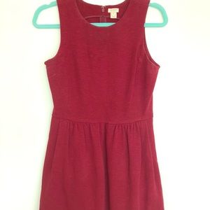 J.Crew Wine A-Line Knit Cotton Dress; Size XS